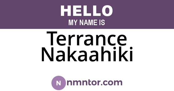 Terrance Nakaahiki