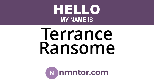 Terrance Ransome