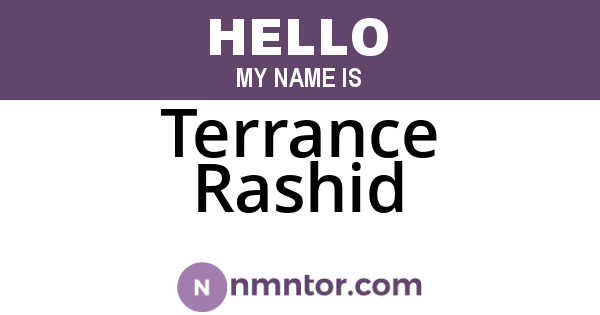 Terrance Rashid