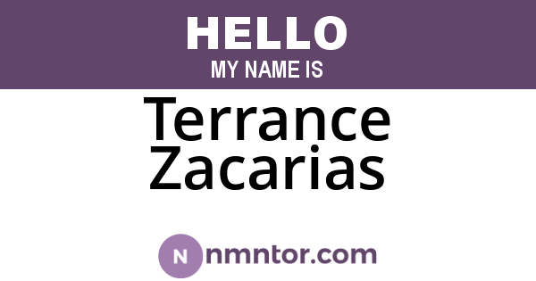 Terrance Zacarias
