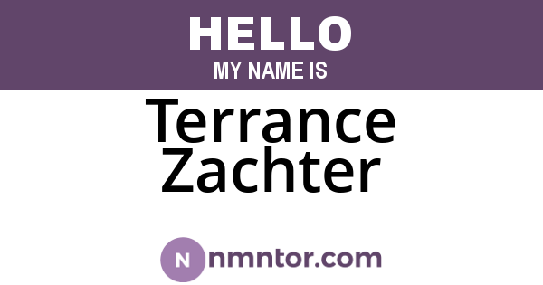 Terrance Zachter