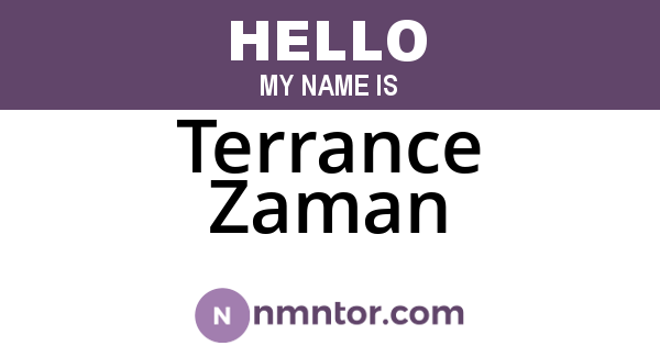 Terrance Zaman