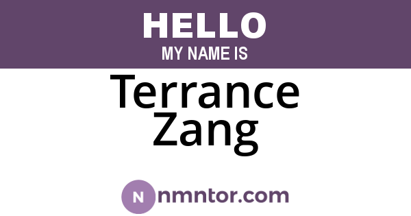 Terrance Zang