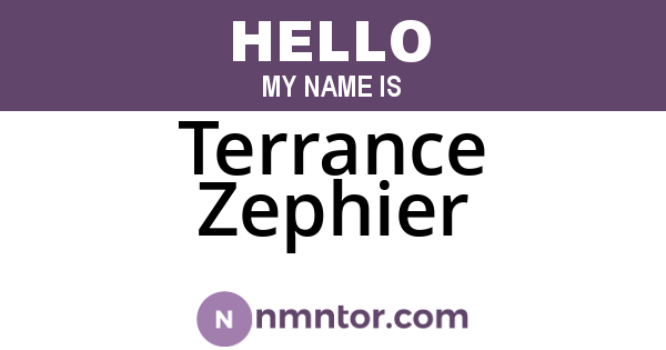 Terrance Zephier