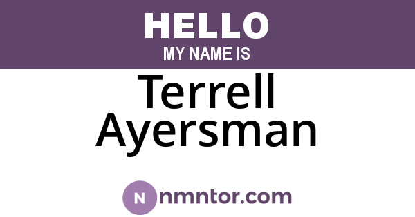 Terrell Ayersman