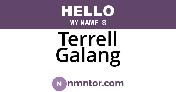 Terrell Galang