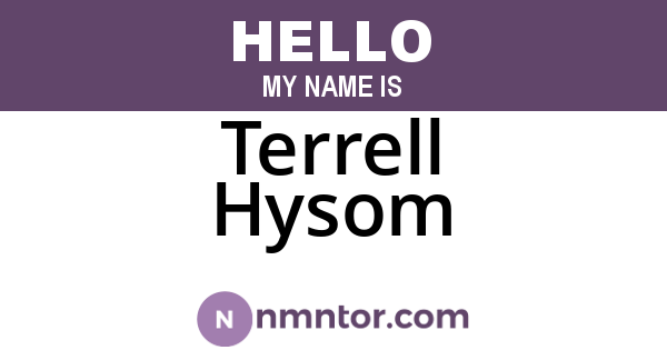 Terrell Hysom