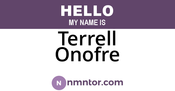Terrell Onofre