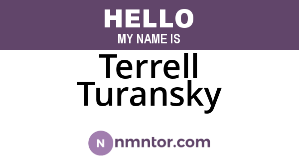 Terrell Turansky