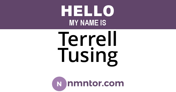 Terrell Tusing