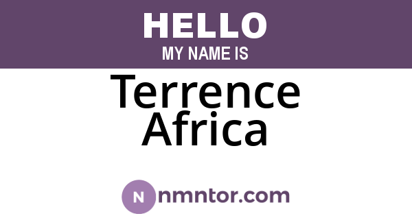 Terrence Africa
