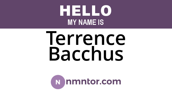 Terrence Bacchus