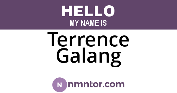 Terrence Galang