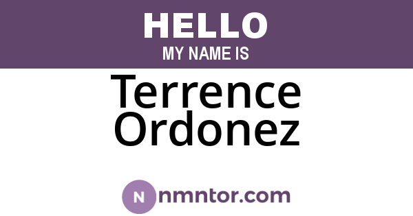 Terrence Ordonez