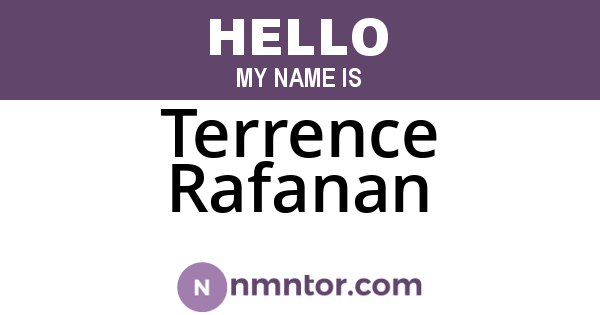 Terrence Rafanan