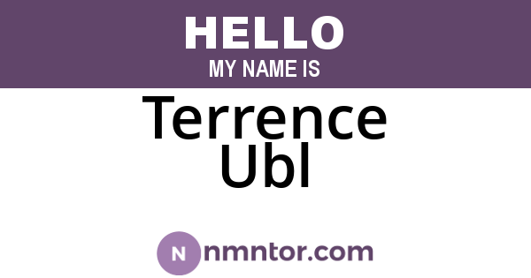 Terrence Ubl