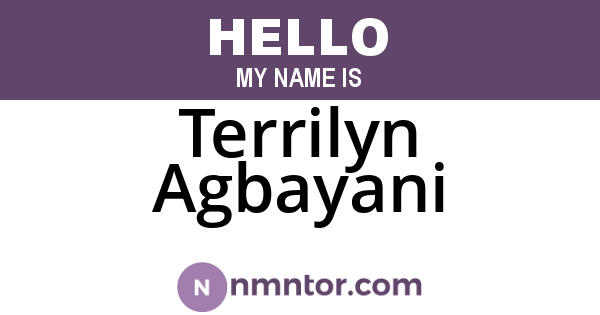 Terrilyn Agbayani