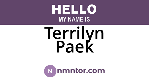 Terrilyn Paek