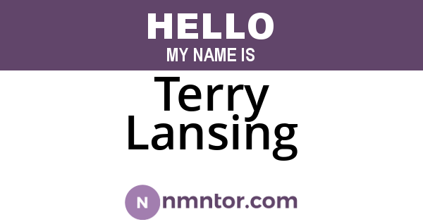 Terry Lansing