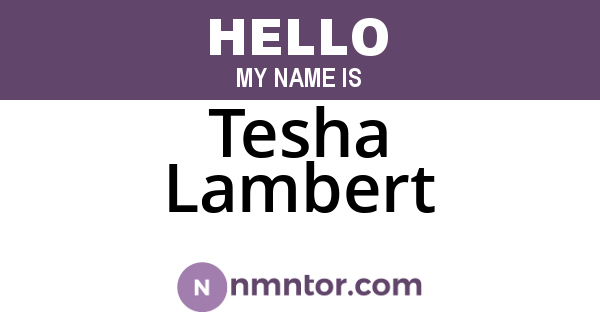 Tesha Lambert