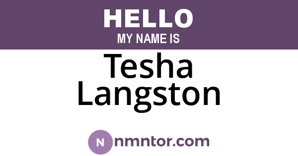 Tesha Langston