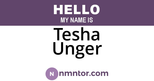Tesha Unger
