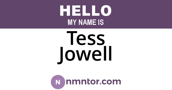 Tess Jowell