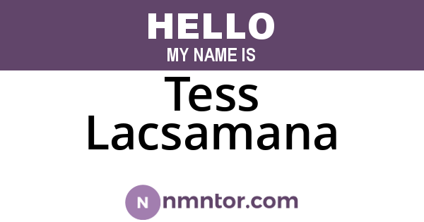 Tess Lacsamana
