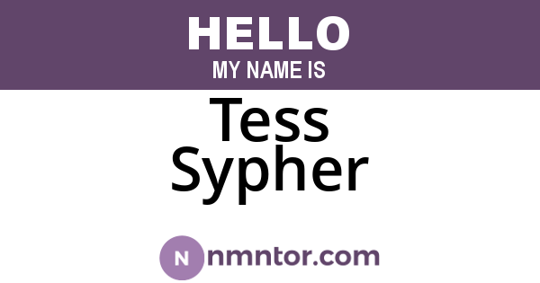 Tess Sypher