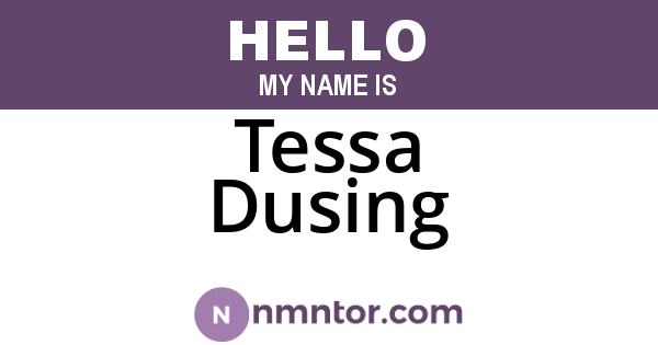 Tessa Dusing