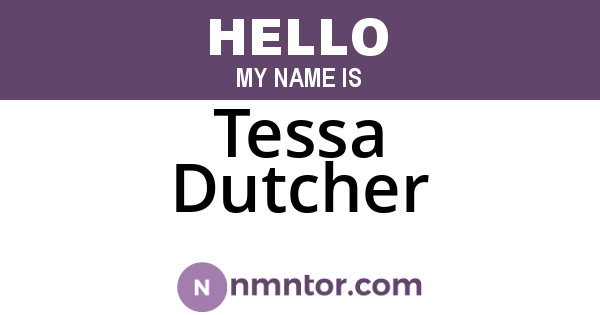 Tessa Dutcher