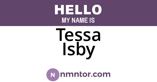 Tessa Isby