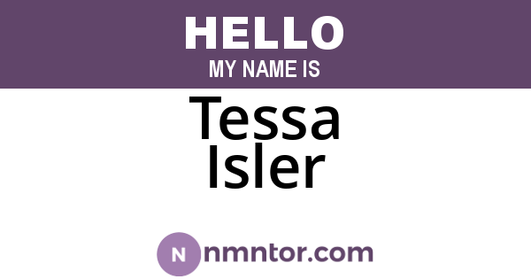 Tessa Isler