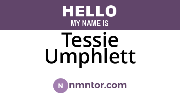 Tessie Umphlett
