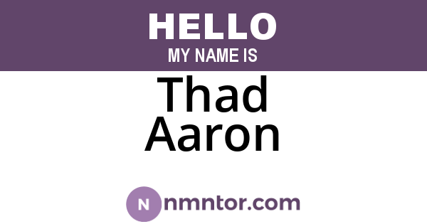 Thad Aaron