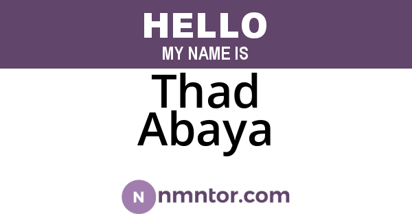 Thad Abaya