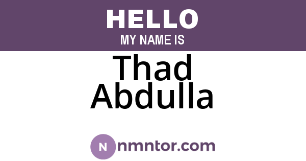 Thad Abdulla
