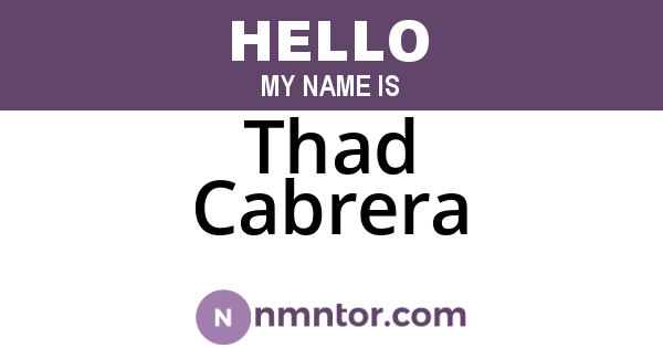 Thad Cabrera