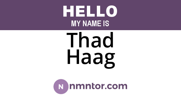 Thad Haag