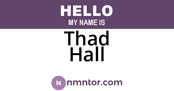Thad Hall