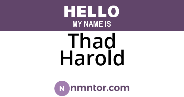 Thad Harold