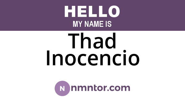 Thad Inocencio