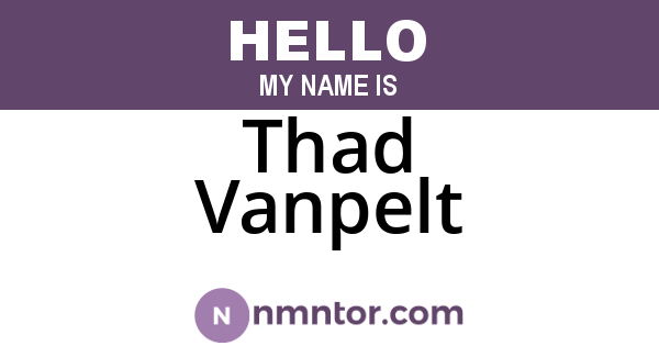 Thad Vanpelt
