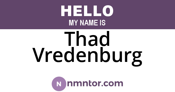 Thad Vredenburg