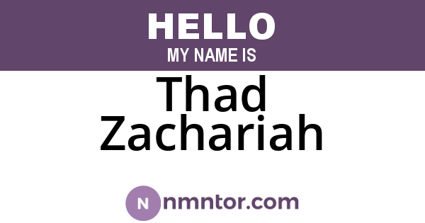 Thad Zachariah