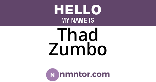 Thad Zumbo