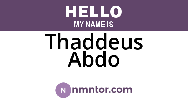 Thaddeus Abdo
