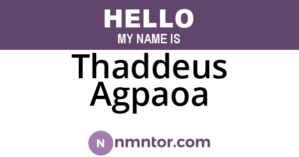 Thaddeus Agpaoa