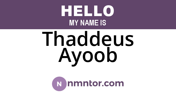 Thaddeus Ayoob