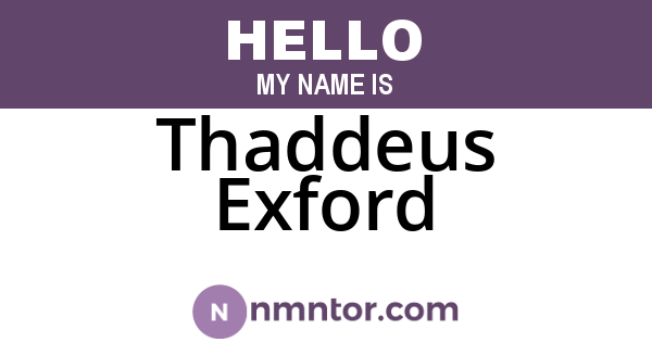 Thaddeus Exford